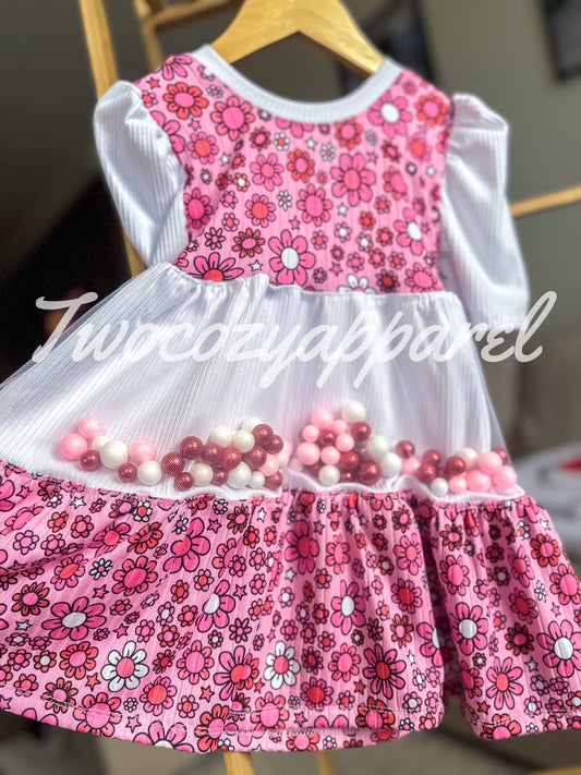 Tiered Pom Pom Dress