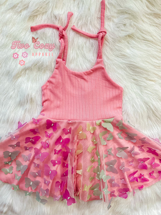 Shoulder Tie Mesh DRESS